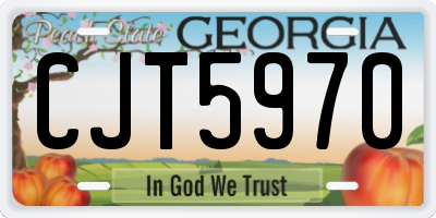 GA license plate CJT5970