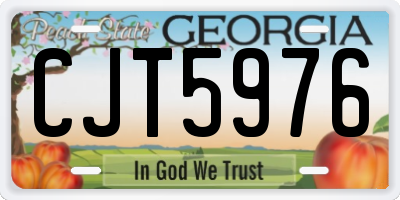 GA license plate CJT5976
