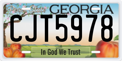 GA license plate CJT5978