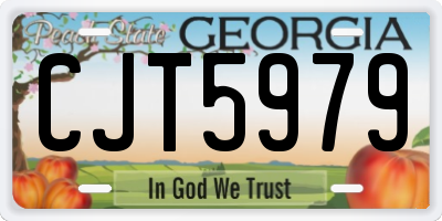 GA license plate CJT5979
