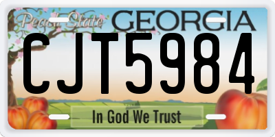 GA license plate CJT5984