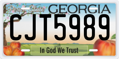 GA license plate CJT5989