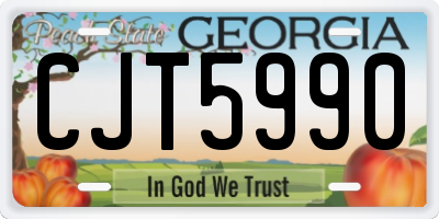 GA license plate CJT5990