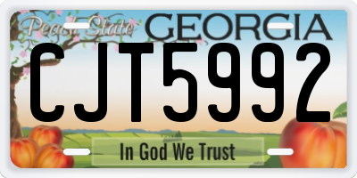 GA license plate CJT5992