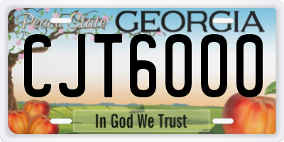 GA license plate CJT6000