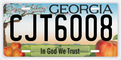 GA license plate CJT6008