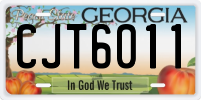 GA license plate CJT6011