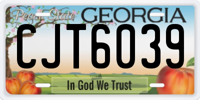 GA license plate CJT6039