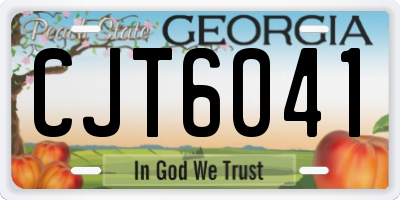 GA license plate CJT6041