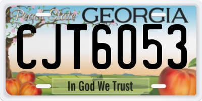 GA license plate CJT6053