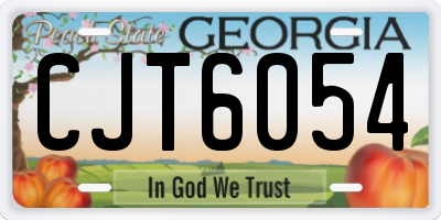 GA license plate CJT6054
