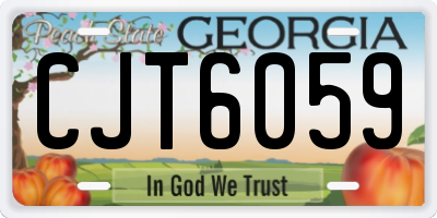 GA license plate CJT6059