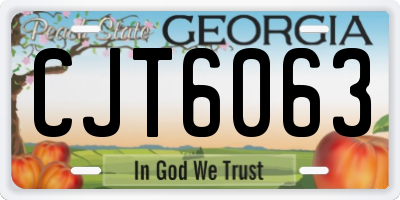GA license plate CJT6063