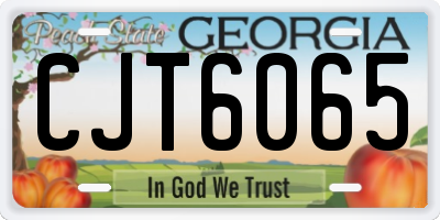 GA license plate CJT6065