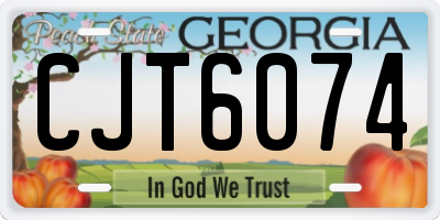 GA license plate CJT6074