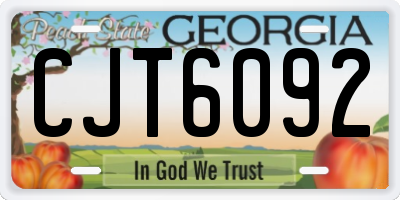 GA license plate CJT6092