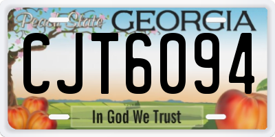 GA license plate CJT6094