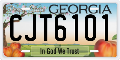GA license plate CJT6101