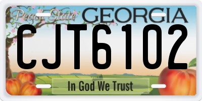 GA license plate CJT6102