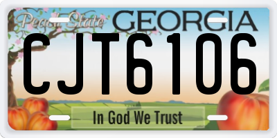 GA license plate CJT6106