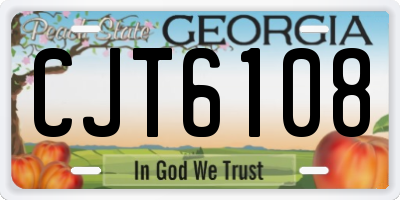GA license plate CJT6108