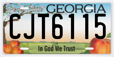 GA license plate CJT6115