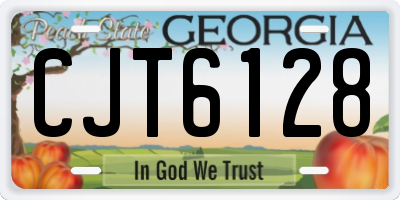 GA license plate CJT6128