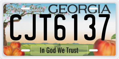 GA license plate CJT6137