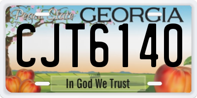 GA license plate CJT6140
