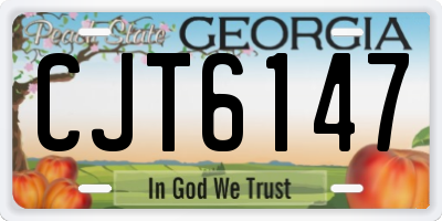 GA license plate CJT6147