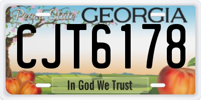 GA license plate CJT6178