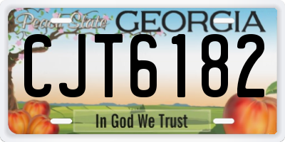 GA license plate CJT6182