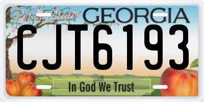 GA license plate CJT6193