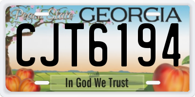 GA license plate CJT6194