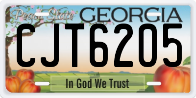 GA license plate CJT6205