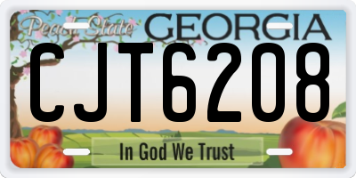 GA license plate CJT6208