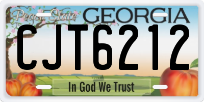 GA license plate CJT6212