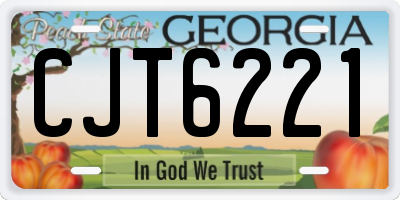 GA license plate CJT6221