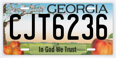 GA license plate CJT6236