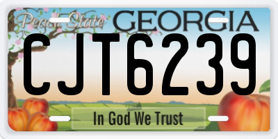GA license plate CJT6239