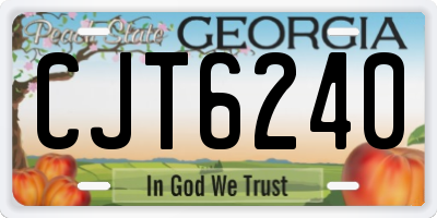 GA license plate CJT6240