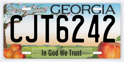 GA license plate CJT6242