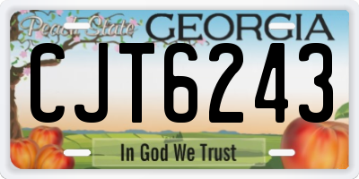 GA license plate CJT6243