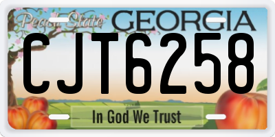 GA license plate CJT6258