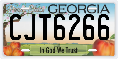 GA license plate CJT6266