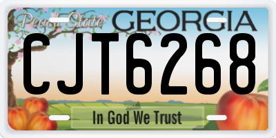 GA license plate CJT6268