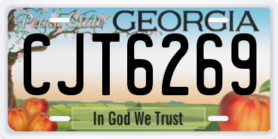 GA license plate CJT6269