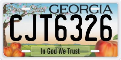 GA license plate CJT6326
