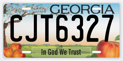 GA license plate CJT6327