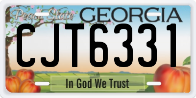 GA license plate CJT6331
